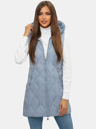 Γυναικείο αμάνικο μπουφάν Γαλάζιο OZONEE O/H928/101