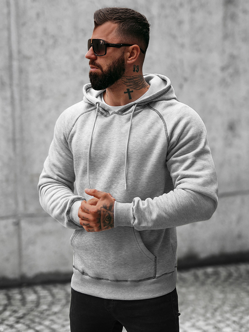 Ανδρικό Φούτερ με kουκούλα γκρι OZONEE O/8B152/2