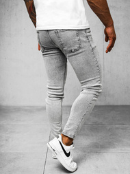 Ανδρικό τζιν παντελόνι γκρι OZONEE O/2358/2