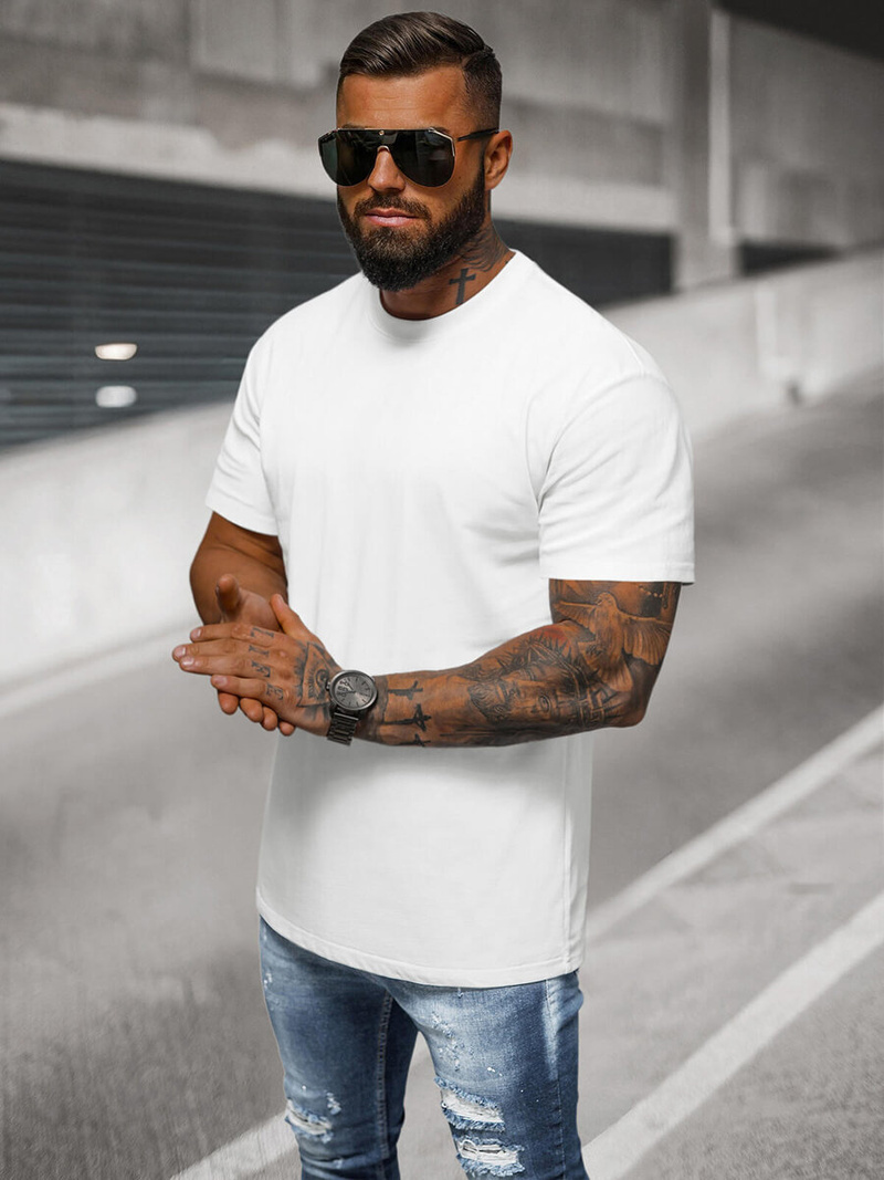 Ανδρικό μπλουζάκι λευκό OZONEE NB/MT3098