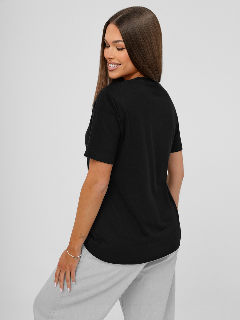 Γυναικείο μπλουζάκι μαύρο OZONEE JS/R61658