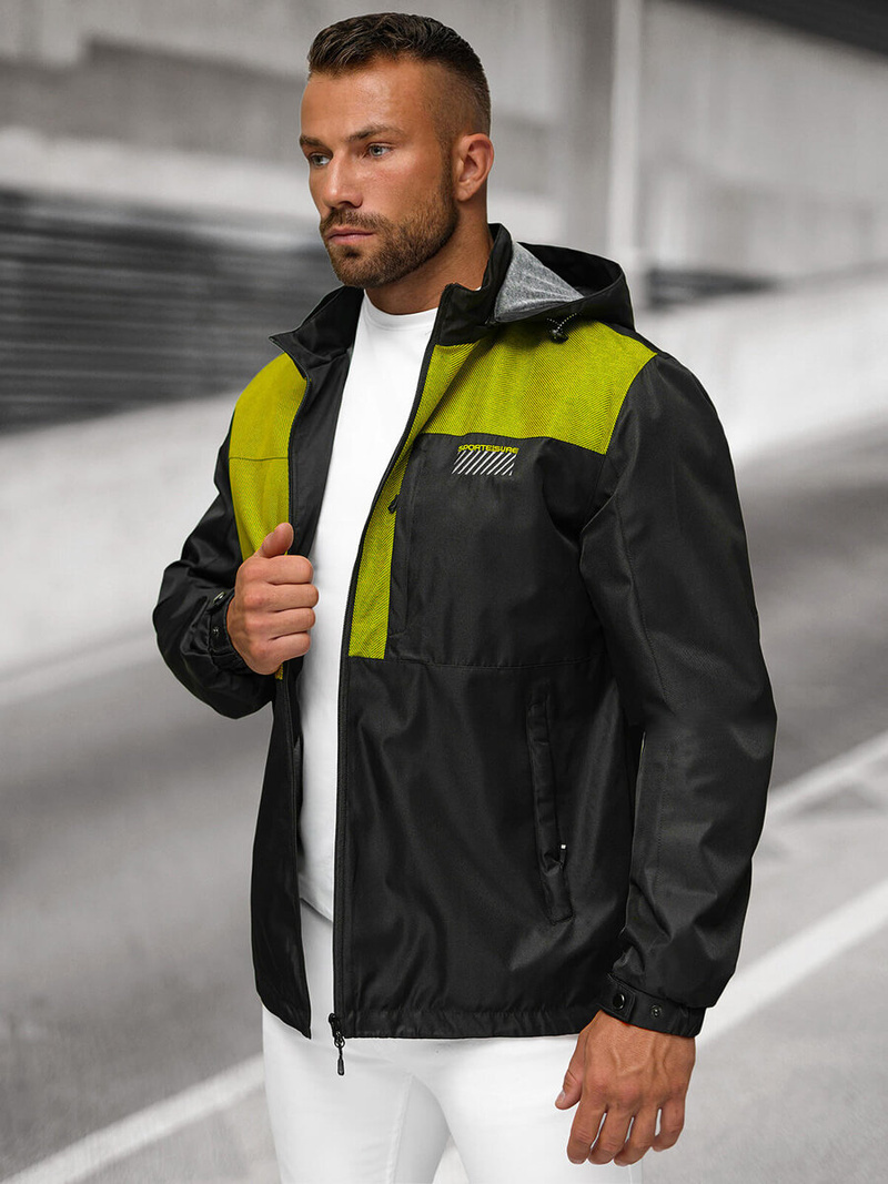 Ανδρικό μπουφάν μαύρο OZONEE JS/22M311/392Z