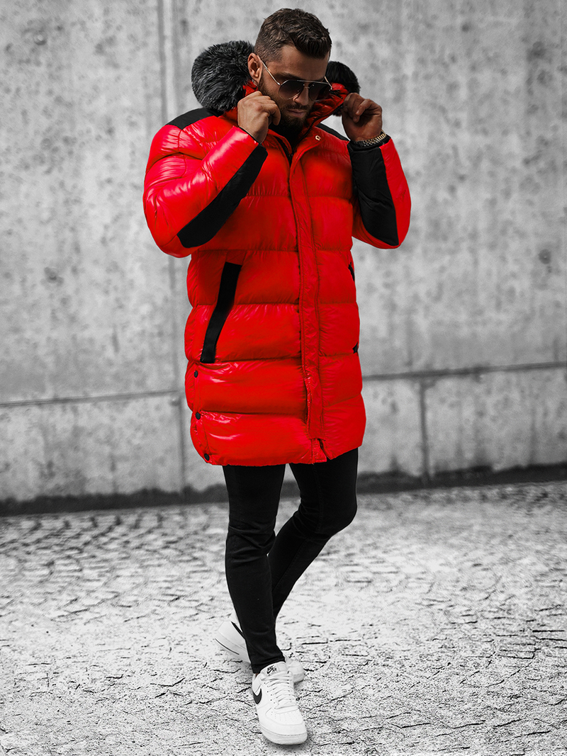 Ανδρικό χειμερινό μπουφάν kόκκινο OZONEE O/M800Z