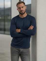 Ανδρικό μπλουζάκι με μακριά μανίκια ναυτικό μπλε OZONEE JS/DB71/5