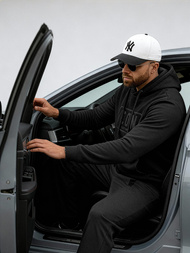 Ανδρικό Φούτερ με Κουκούλα μαύρο OZONEE JS/8B1975/3