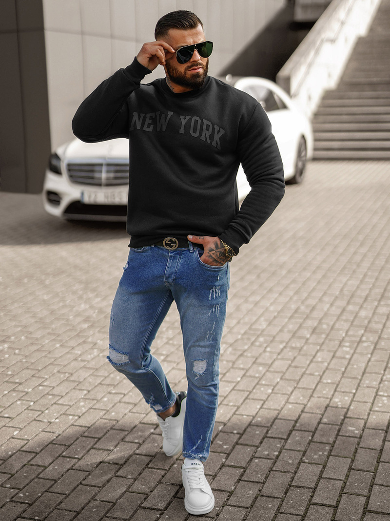 Ανδρικό Φούτερ μαύρο OZONEE JS/8B1362/3