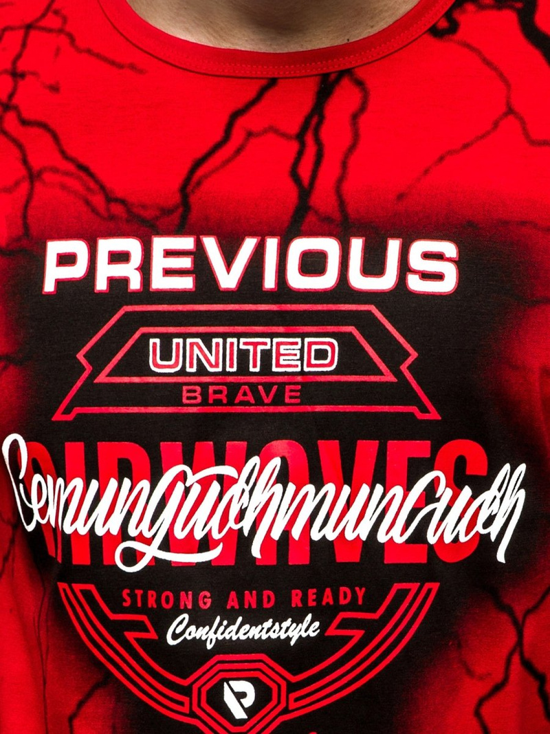 Ανδρικό μπλουζάκι Κόκκινο OZONEE JS/SS10962