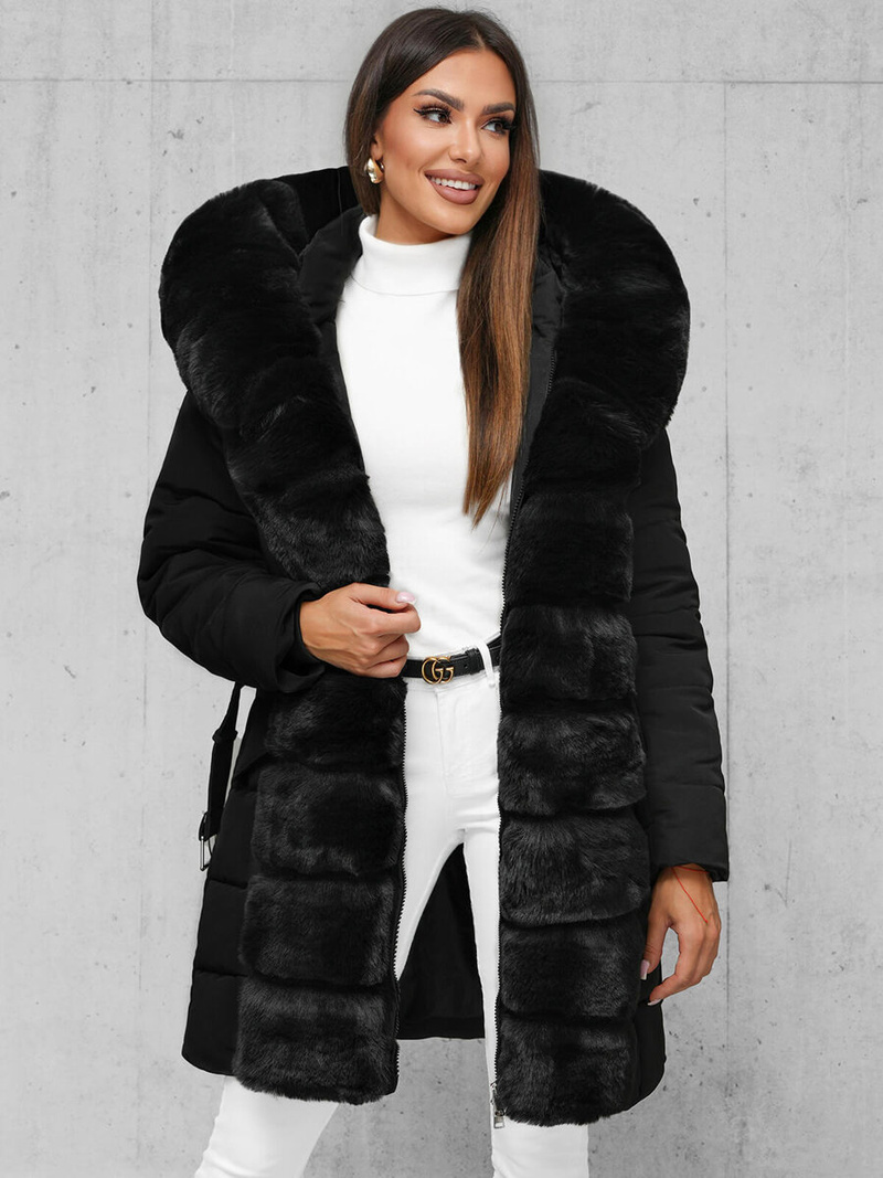 Γυναικείο μπουφάν μαύρο OZONEE JS/11Z8096Z