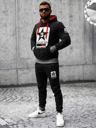 Ανδρικό σετ φόρμας μαύρο OZONEE JS/8C59/3