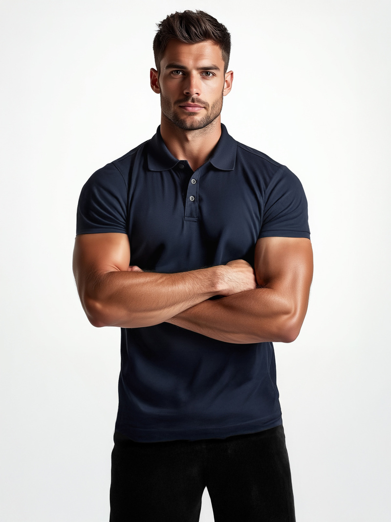 Ανδρική μπλούζα polo ναυτικό μπλε OZONEE JS/8T80/25Z