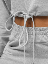 Γυναικείο σετ φόρμας δύο κομματιών ανοιχτό-γκρι OZONEE O/12108Z