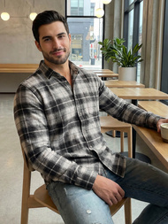 Ανδρικό πουκάμισο Γκρί OZONEE V/V172Z