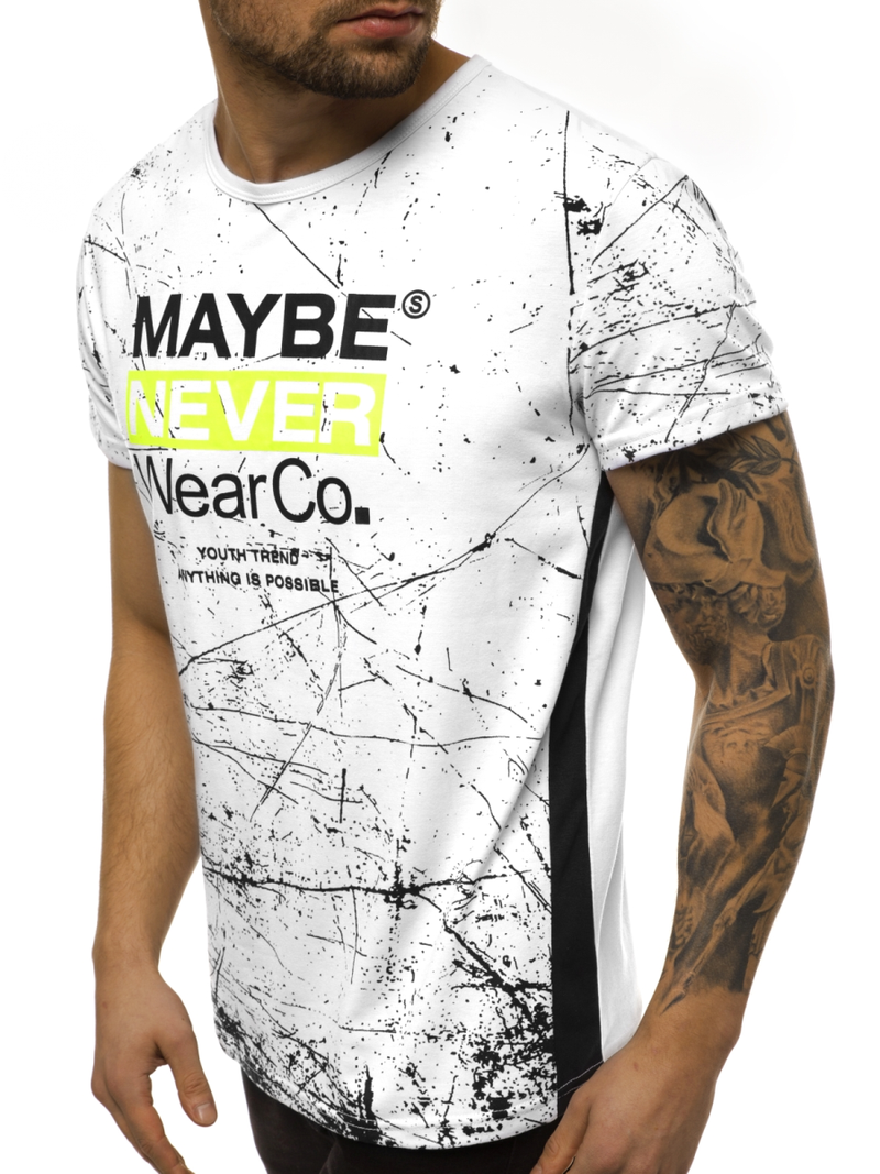 Ανδρικό μπλουζάκι λευκό OZONEE JS/SS10915