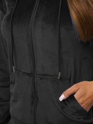 Γυναικείο βελούδινο σετ φόρμας μαύρο OZONEE JS/8C1176/3Z