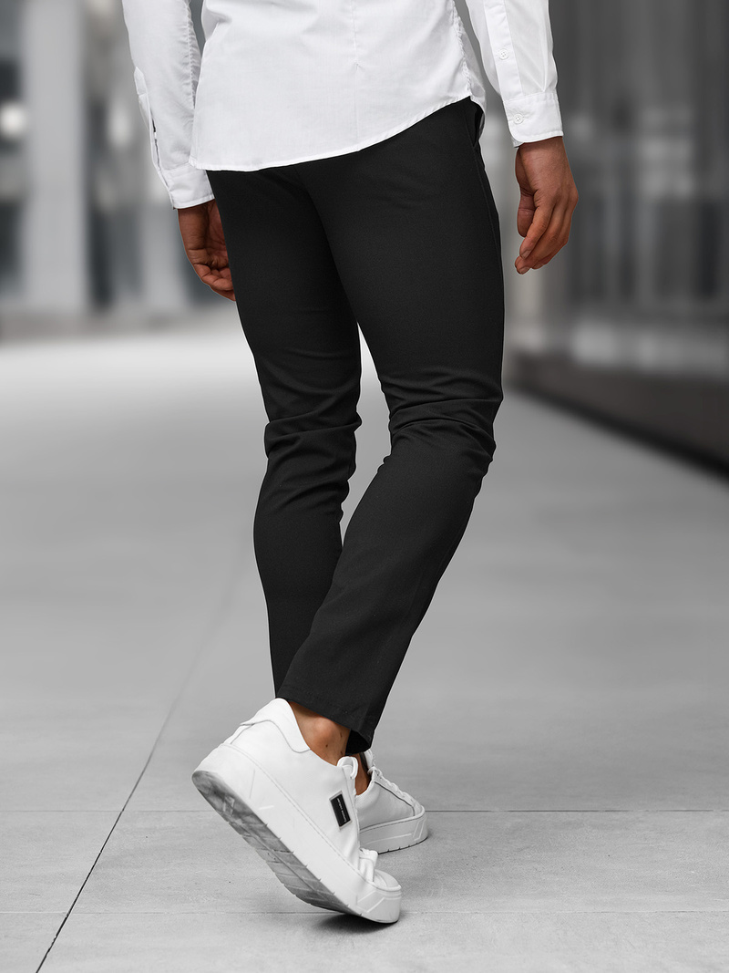 Ανδρικό παντελόνι chino μαύρο OZONEE DJ/5526Z