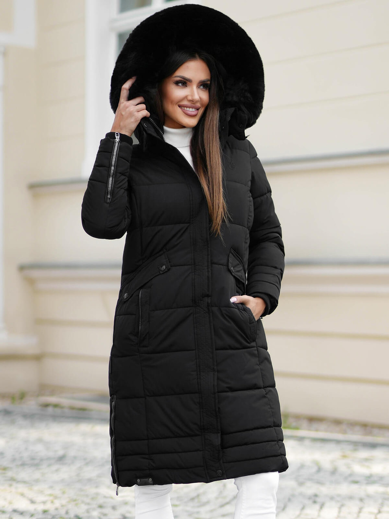 Γυναικείο μπουφάν μαύρο OZONEE O/W377Z