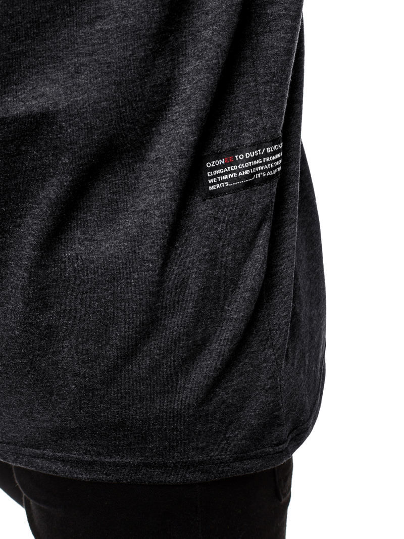 Ανδρικό μπλουζάκι με μακριά μανίκια γραφίτη OZONEE O/1292Z