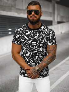 Ανδρικό μπλουζάκι μαύρο OZONEE JS/8T1205/3