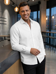 Ανδρικό πουκάμισο λευκό OZONEE V/V189