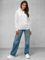 Γυναικείο φούτερ με κουκούλα λευκό OZONEE JS/W02Z