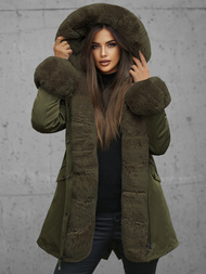 Γυναικείο χειμερινό μπουφάν Πράσινος OZONEE JS/16M9062/136