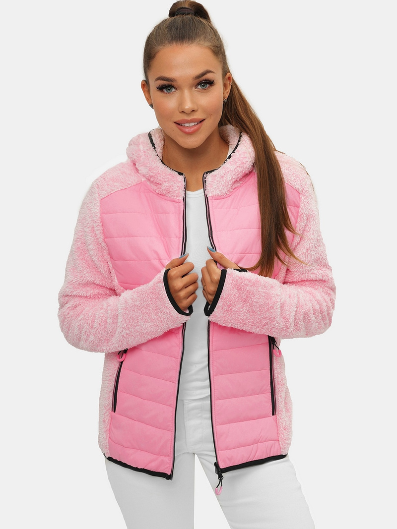 Γυναικείο μπουφάν pοζ OZONEE JS/KSW7001