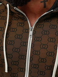 Ανδρικό σετ φόρμας σκούρο-μπεζ OZONEE O/FF5111AB