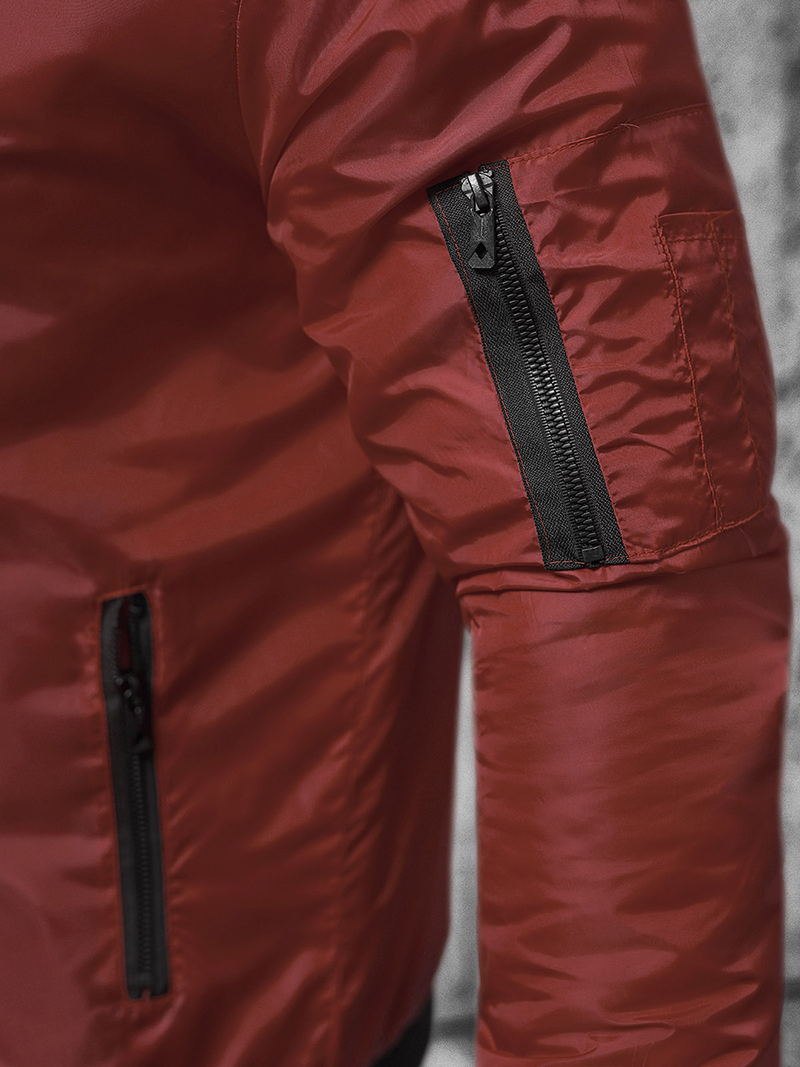 Ανδρικό μπουφάν μπορντό OZONEE JS/AK95Z