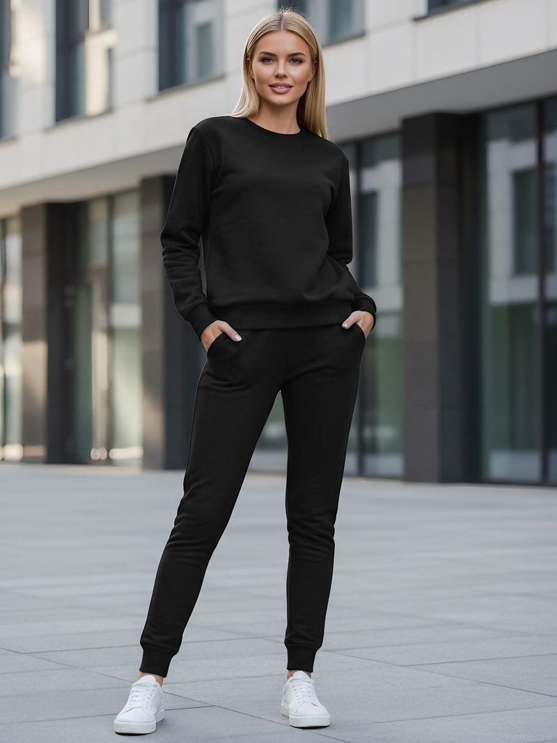 Γυναικείο σετ φόρμας δύο κομματιών μαύρο OZONEE JS/CKW01