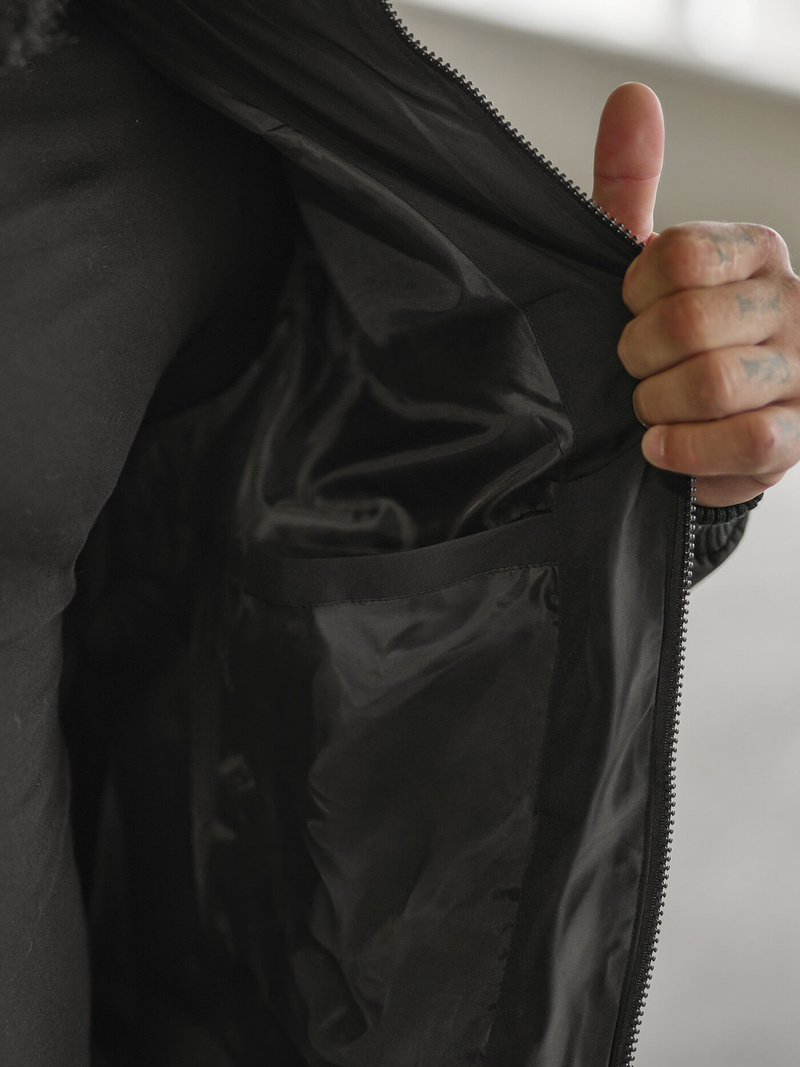 Ανδρικό χειμερινό μπουφάν mαύρος OZONEE JS/31M5031/392Z