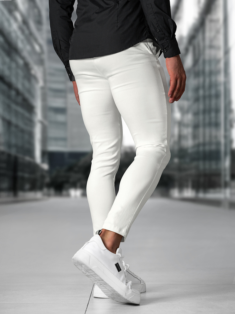 Ανδρικό παντελόνι chino εκρού OZONEE O/P4049Z