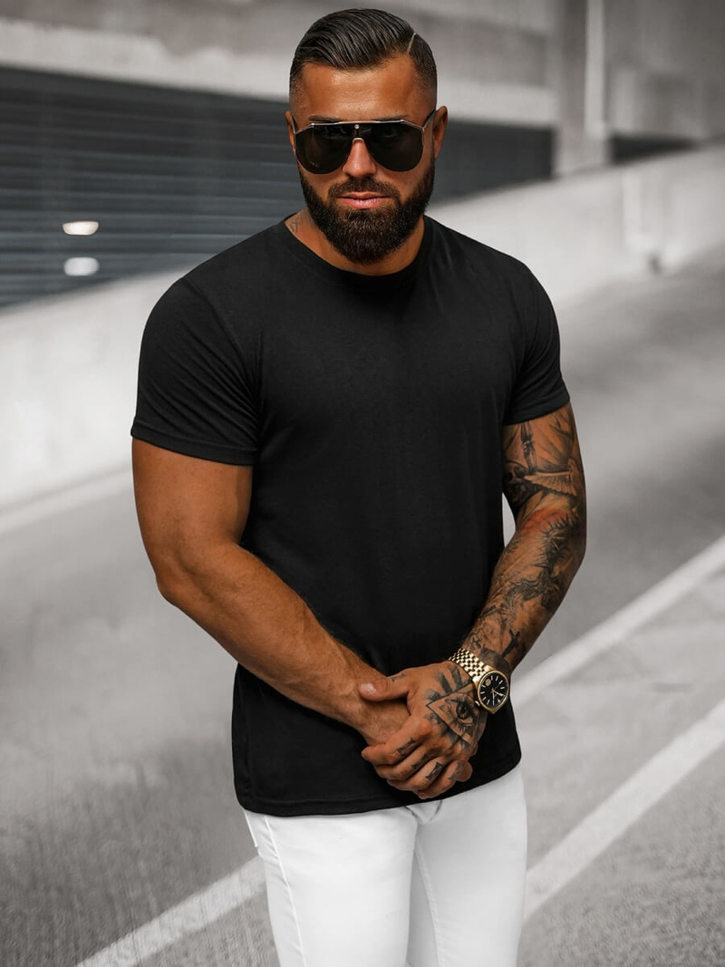 Ανδρικό μπλουζάκι μαύρο OZONEE O/T1277/3