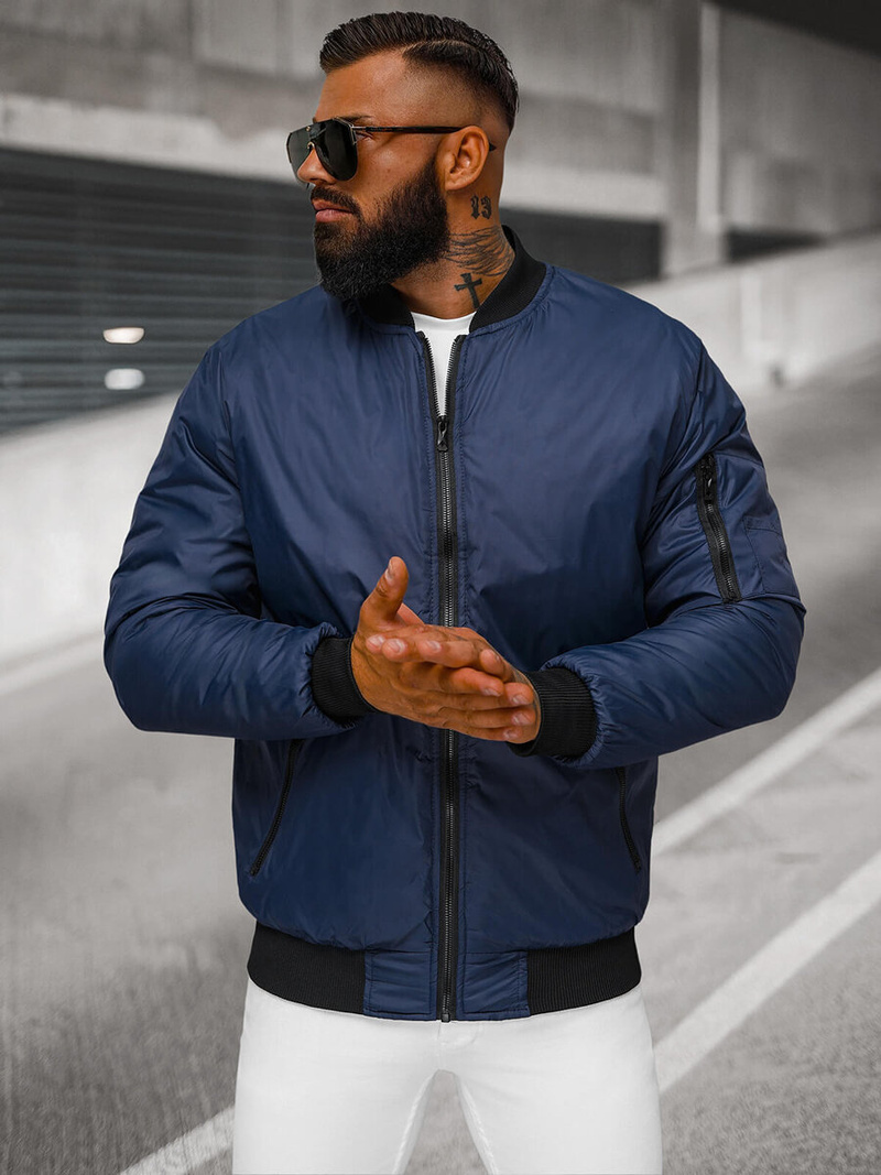 Ανδρικό μπουφάν ναυτικό μπλε OZONEE JS/AK95Z