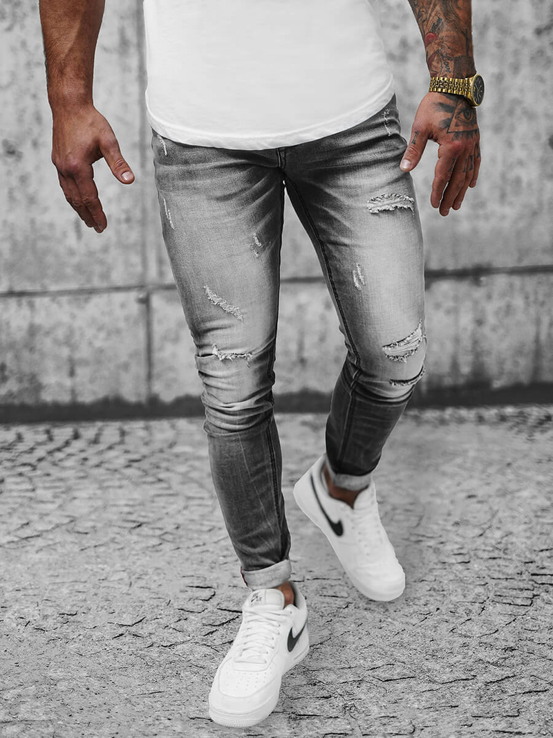 Ανδρικό τζιν παντελόνι Γκρί OZONEE NB/MP0054NZ