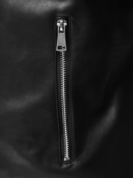 Ανδρικό δερμάτινο μπουφάν μαύρο OZONEE JS/11Z8107