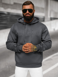 Ανδρικό Φούτερ με Κουκούλα γραφίτη OZONEE JS/27B6502/5