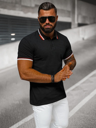 Ανδρική μπλούζα polo μαύρο OZONEE O/DA736