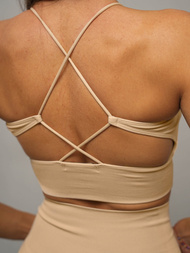 Γυναικείο σετ φόρμας δύο κομματιών mπεζ OZONEE O/YJS7714