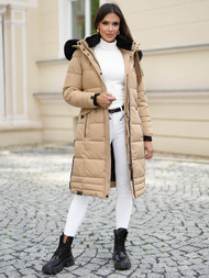 Γυναικείο μπουφάν μπεζ OZONEE O/W377Z