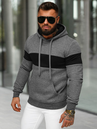 Ανδρικό Φούτερ με Κουκούλα γραφίτη OZONEE JS/8B1316/5