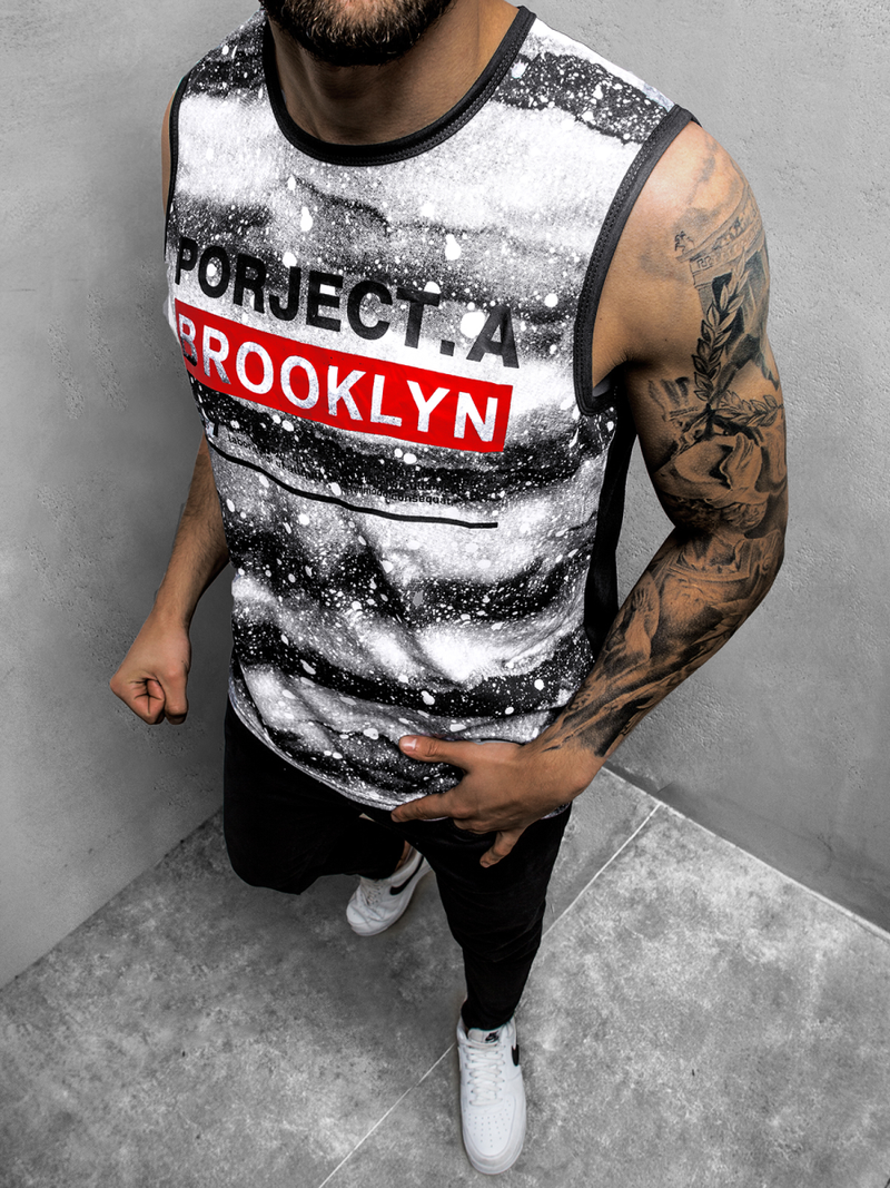 Ανδρικό αμάνικο μπλουζάκι γκρι OZONEE JS/SS11029Z