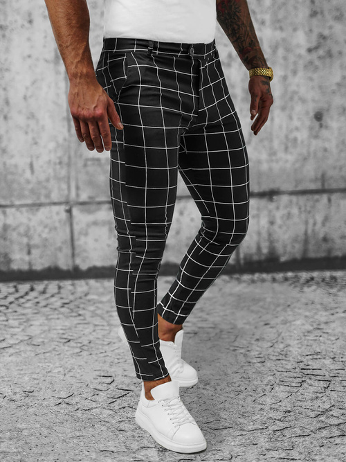 Ανδρικό παντελόνι chino mαύρος OZONEE O/P4009