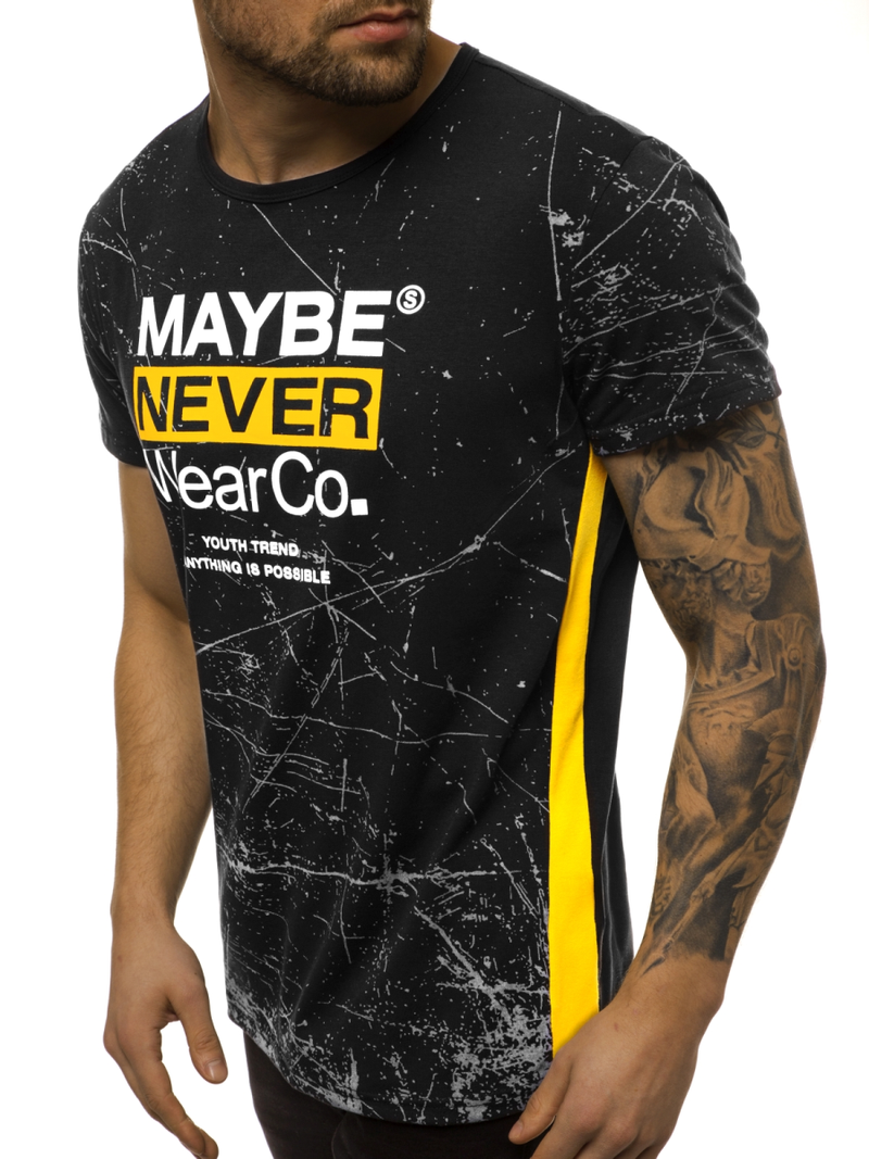 Ανδρικό μπλουζάκι μαύρο OZONEE JS/SS10915