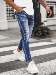 Ανδρικό τζιν παντελόνι mπλε OZONEE O/BC1059