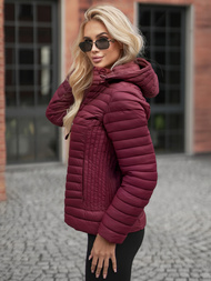 Γυναικείο μπουφάν μπορντό OZONEE JS/11Z8228Z