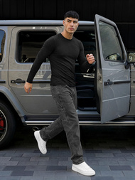 Ανδρικό τζιν παντελόνι γραφίτη OZONEE O/KK2828/5Z