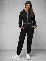 Γυναικείο σετ φόρμας δύο κομματιών mαύρος OZONEE O/XYS3225