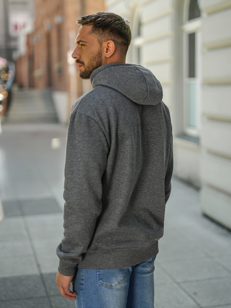 Ανδρικό Φούτερ με Κουκούλα γραφίτη OZONEE JS/8B1773/5