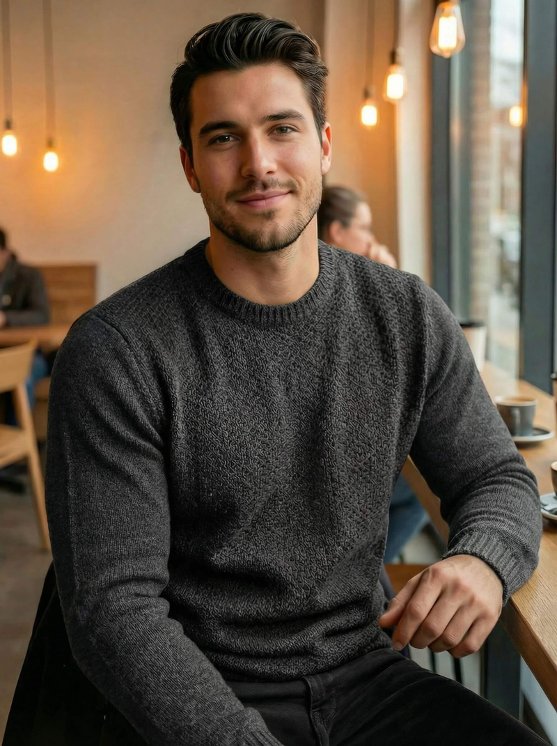 Ανδρικό πουλόβερ Γραφίτης OZONEE JS/59B3607/5