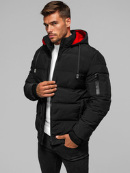 Ανδρικό μπουφάν μαύρο OZONEE JS/31M5003/B